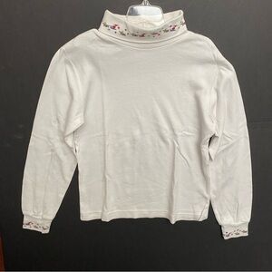 Christie Brooks Christmas Turtleneck Girl’s Santa Reindeer Holiday Vintage